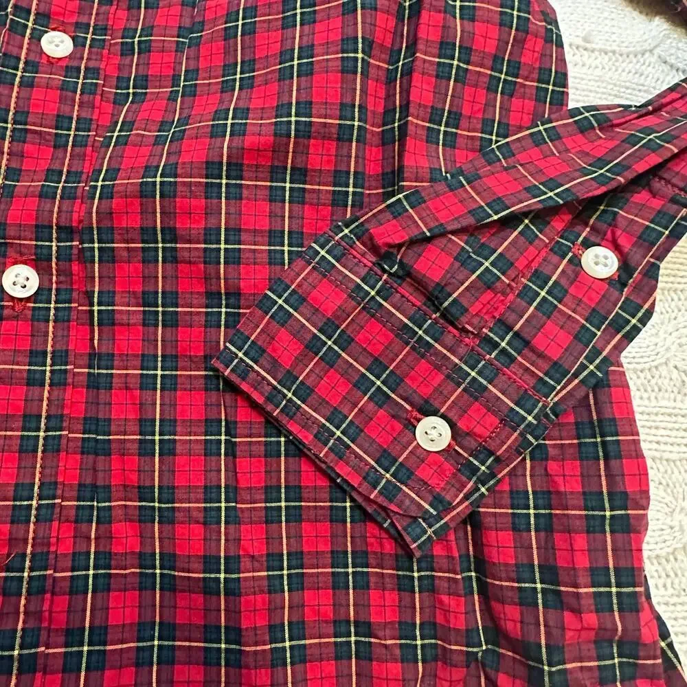 Ralph Lauren Red and Green Plaid Button Down Shirt sz 6 Oxford Shirt